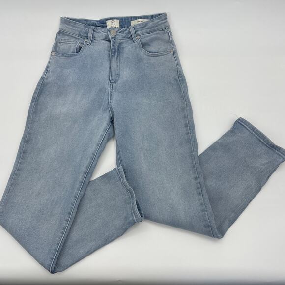 COTTON ON High 90's Jeans Womens Size 10 Heavy Denim Tapered Leg Light Wash - Picture 1 of 13